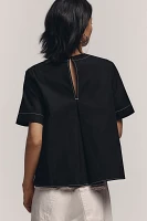 The Emmy Short-Sleeve Swing Blouse by Maeve