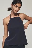Maeve Linen Blend Square-Neck Halter Top