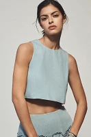Mare Sleeveless Crop Denim Tank