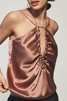 Mare Tie-Neck Keyhole Silky Tank