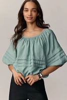 Maeve Short-Sleeve Bubble Tiered Top