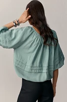 Maeve Short-Sleeve Bubble Tiered Top