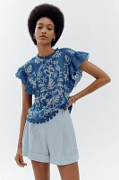 Farm Rio x Anthropologie Short-Sleeve Printed Blouse