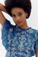 Farm Rio x Anthropologie Short-Sleeve Printed Blouse