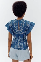 Farm Rio x Anthropologie Short-Sleeve Printed Blouse