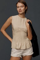 The Della Pleated-Waist Shell Top