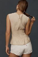 The Della Pleated-Waist Shell Top