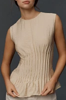 The Della Pleated-Waist Shell Top