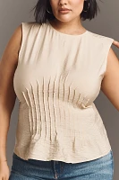 The Della Pleated-Waist Shell Top