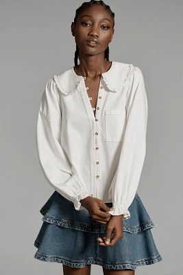 The Keira Denim Long-Sleeve Blouse by Pilcro