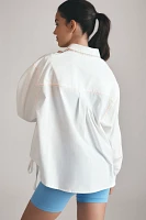By Anthropologie Drawstring Buttondown Top