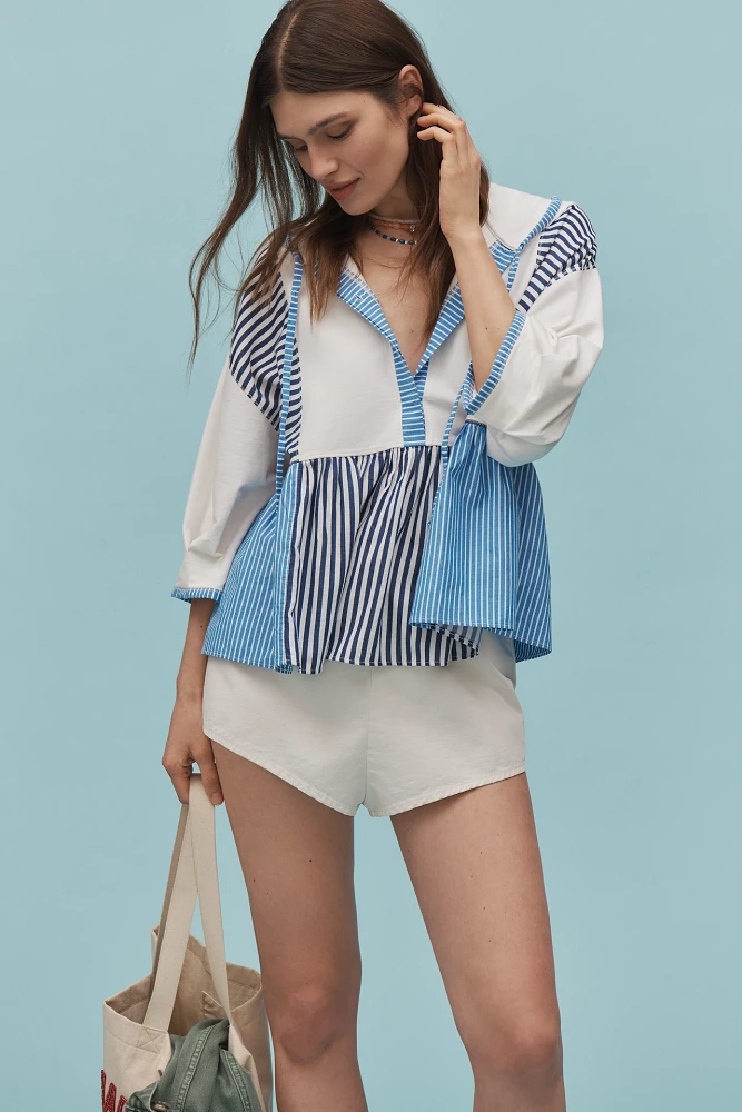 By Anthropologie Half-Sleeve Swing Top