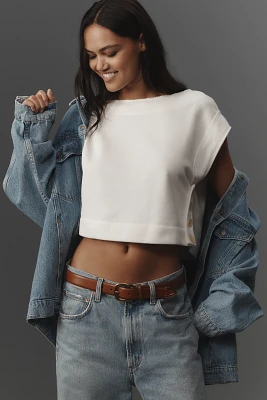 By Anthropologie Drop-Shoulder Crop Top