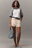 Pilcro Ribbed Raglan Short-Sleeve Sweatshirt