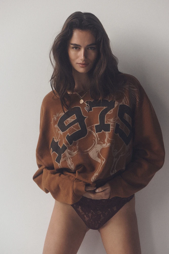 Pilcro Oversized Graphic Sweatshirt