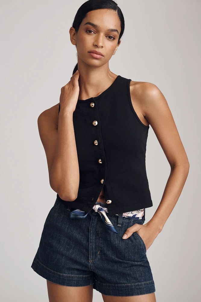 Nation Los Angeles Abbie Button-Front Tank Top