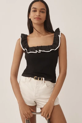 Sunday Brooklyn Ruffle-Trim Crop Tank