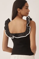 Sunday Brooklyn Ruffle-Trim Crop Tank