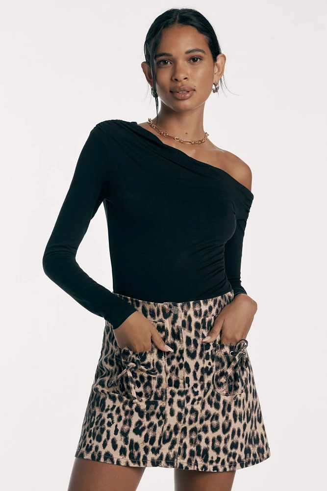 AFRM Bria Cold-Shoulder Long-Sleeve Top