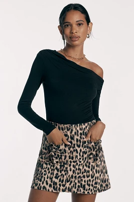 AFRM Bria Cold-Shoulder Long-Sleeve Top