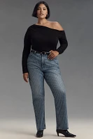 AFRM Vivica Plus Off-The-Shoulder Ruffle Mesh Top