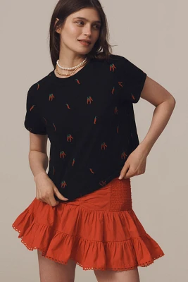 The Caitlin Embroidered Boxy Tee by Maeve