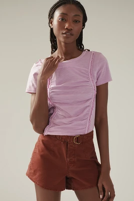 Pilcro Smocked-Front Tee
