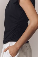 By Anthropologie Ruched Cap-Sleeve Top