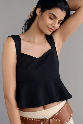 Maeve Square-Neck Peplum Tank Top