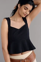 Maeve Square-Neck Peplum Tank Top