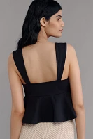 Maeve Square-Neck Peplum Tank Top