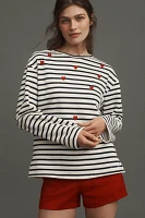 English Factory Long-Sleeve Embroidered Hearts Top