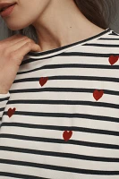 English Factory Long-Sleeve Embroidered Hearts Top