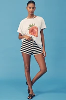 By Anthropologie Strawberry Graphic Short Sleeve Tee