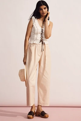 Pilcro Eyelet Ruffle Tank