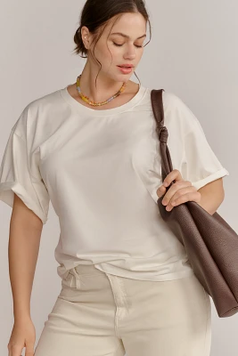 By Anthropologie Short-Sleeve Fitted Waist Top