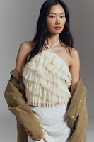 By Anthropologie Halter Ruffle Tank Top​