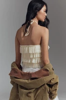 By Anthropologie Halter Ruffle Tank Top​