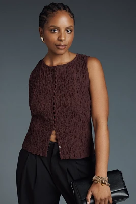By Anthropologie Puckered Peplum Top