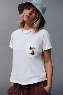 The Bennie Cotton-Slub Crew-Neck Short-Sleeve Tee by Pilcro: Pocket Edition