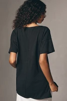 The Jordyn Cotton-Slub Crew-Neck Oversized Tee by Pilcro: Deep-V Edition