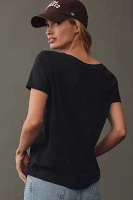 The Bennie Cotton-Slub V-Neck Short-Sleeve Tee by Pilcro