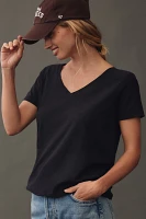 The Bennie Cotton-Slub V-Neck Short-Sleeve Tee by Pilcro