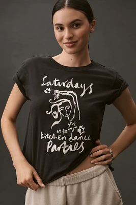 Olivia Sewell x Anthropologie Days of the Week Drinks Graphic Tee