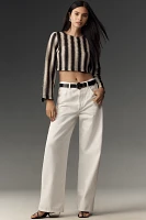 Walter Baker Colette Long-Sleeve Crochet Crop Top