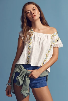 By Anthropologie Crop Swing Top