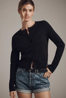 The Juliet Crew-Neck Cardigan Sweater: Cotton Blend Edition
