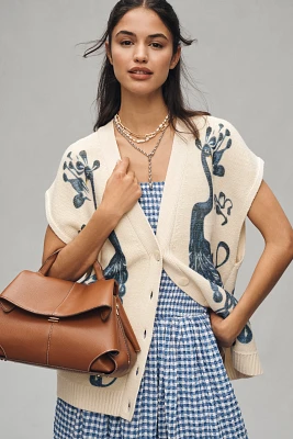 Maeve V-Neck Peacock Sweater Vest
