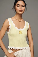 Maeve Crop Scallop Sweater Tank
