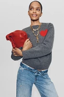 English Factory Heart Icon Long-Sleeve Crew-Neck Sweater